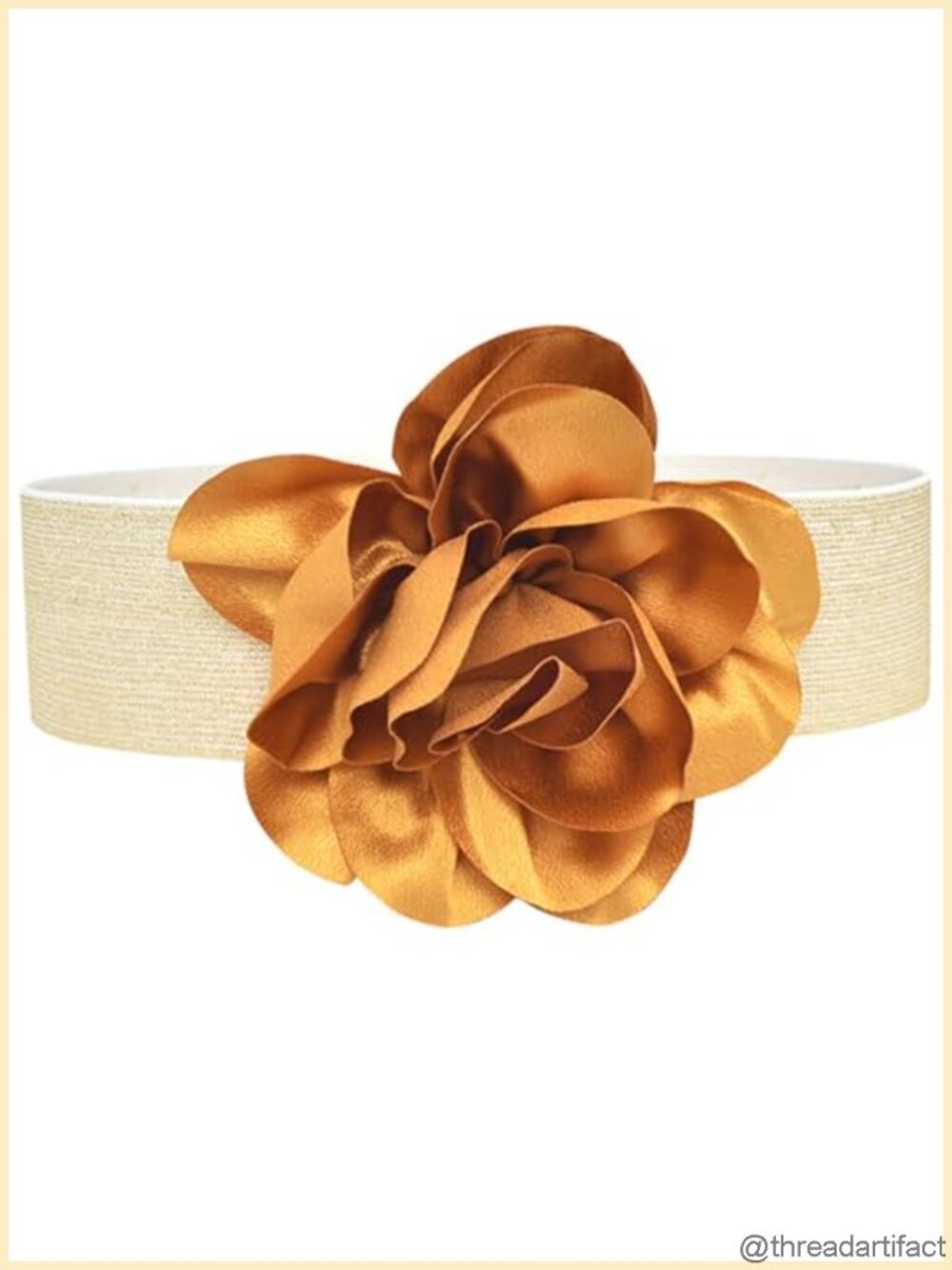 Women's Wide Elastic Waist Belt with Large Rose Flower Corset for Dress